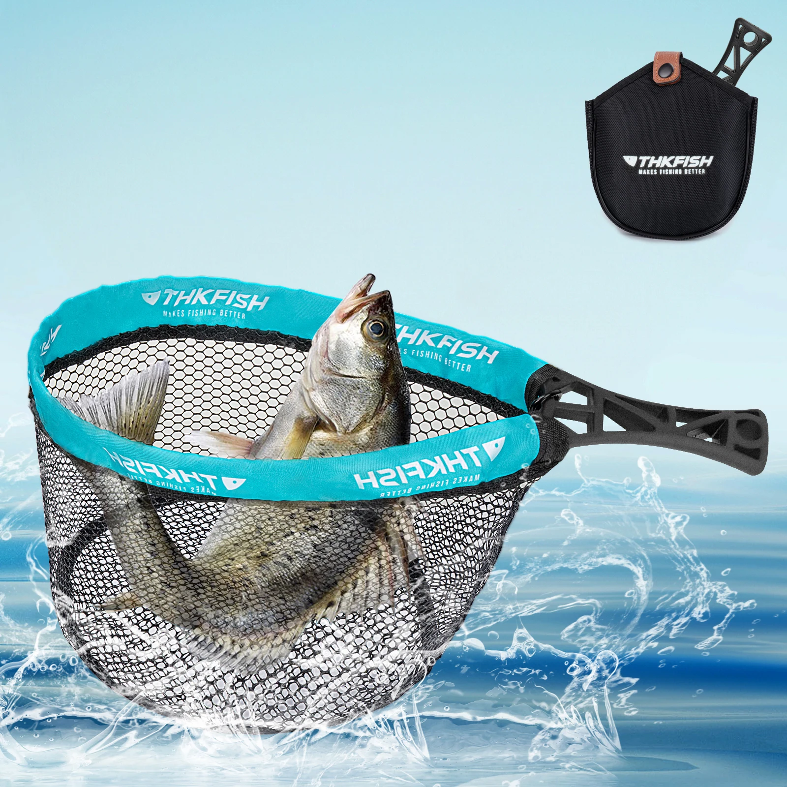 

THKFISH Fly Fishing Hand Net Collapsible Portable ABS Handle Fishing Landing Nets Outdoor Fly Fishing Catch Net Fishing Tools