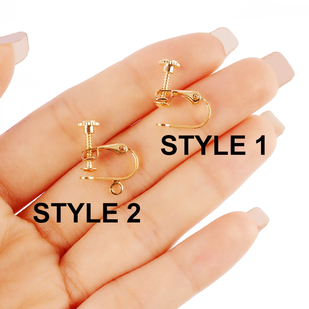 10Pcs Stainless Steel U Shape Screw Ear Clip Settings for DIY