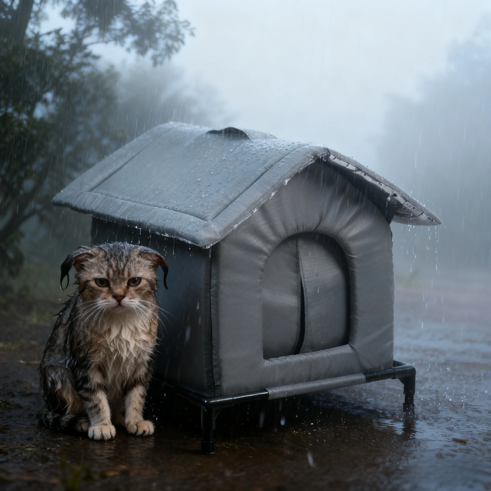 

1PC Hot Sale Outdoor Feral Cat House Elevated Portable Travel Waterproof Pet House Winter Warm Thickened Pet Tent Camas Muebles