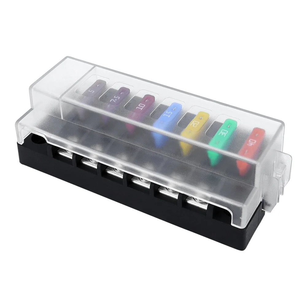 As Shown In The Figure 6 Way Blade Fuse 1-In-6-Out Design LED Indicator Monitoring 150A Current Capacity Screw-type Connectors