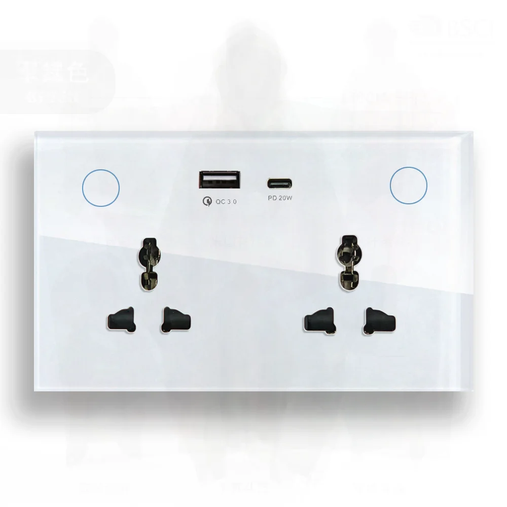 

Graffiti 147 Type Smart Switch WiFi Socket Universal Remote Control Fast Charging Zigbee/USB Multi-Country Compatible Smart Home