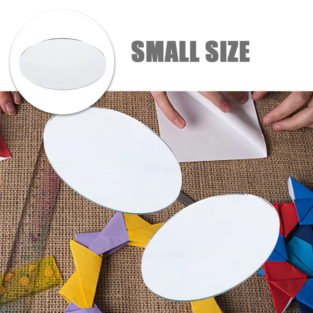 10Pcs Oval Glass Mirror Lenses Durable Lightweight for Travel Crafts Decor Small Glass Mirror Small Mirrors Craft Mirrors