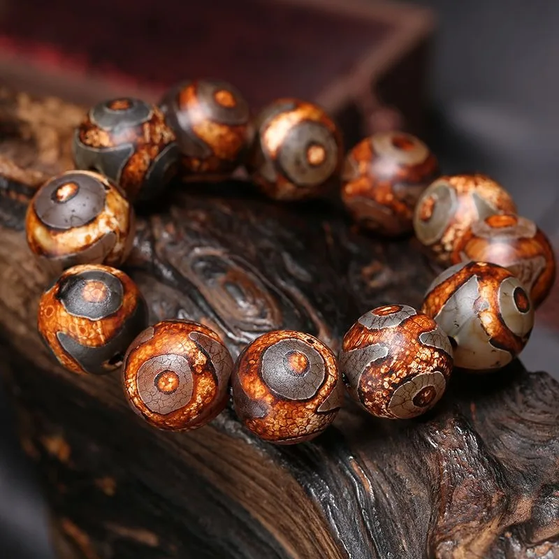 

New Nine-eye Polished, Nine-eye Dzi Bead Bracelet, 369-eye Dzi Bead Bracelet.