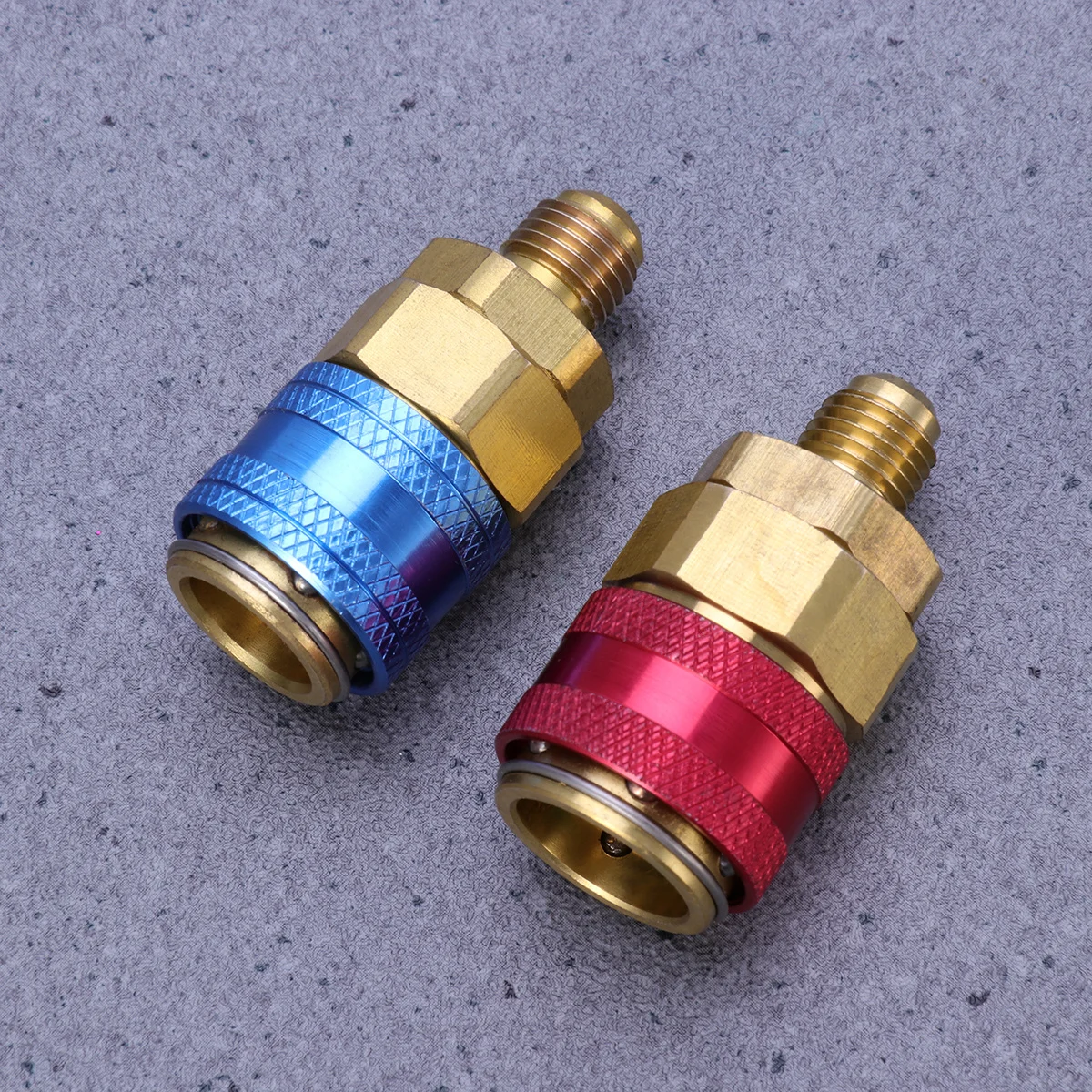

2Pcs Auto Car Air Condition Coupler R134a Quick Connectors Red Blue for Ac System Diagnosis Charging Evacuation Work