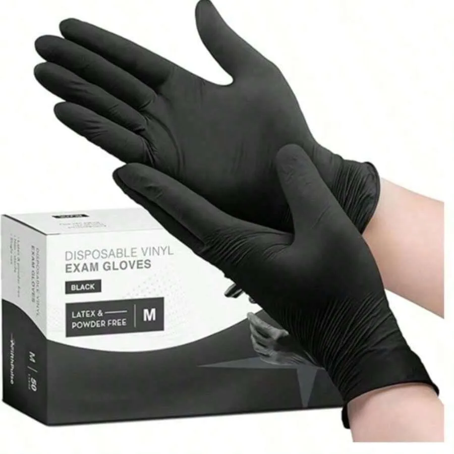 

Nitrile Disposable Gloves-Latex Free, Non Rubber Gloves For Cleaning, Cooking, Food Prepping, Professional Protective Gloves Bl