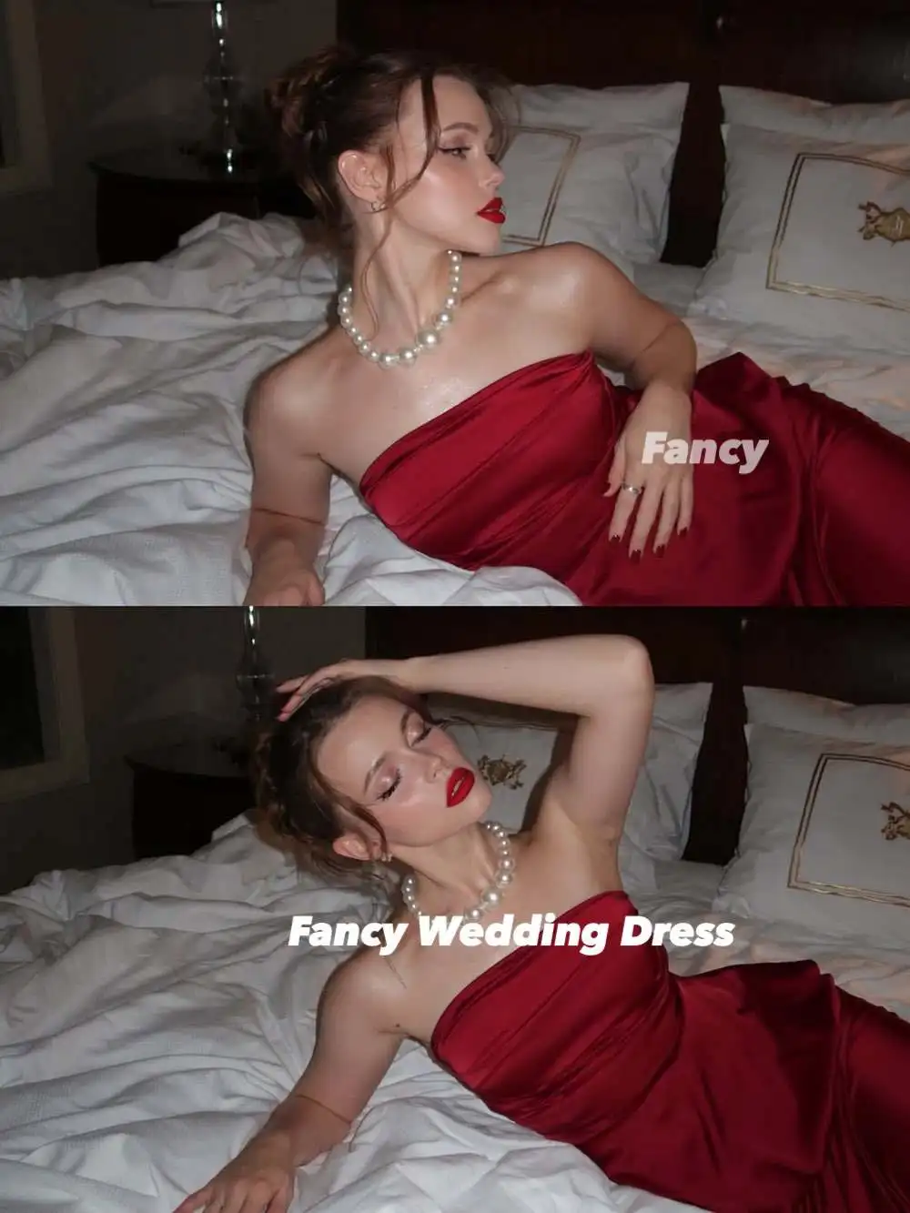 فستان سهرة فاخر مثير بدون حمالات في المملكة العربية السعودية فستان حفلات من الساتان الناعم عالي الجودة مع شال مخصص #3