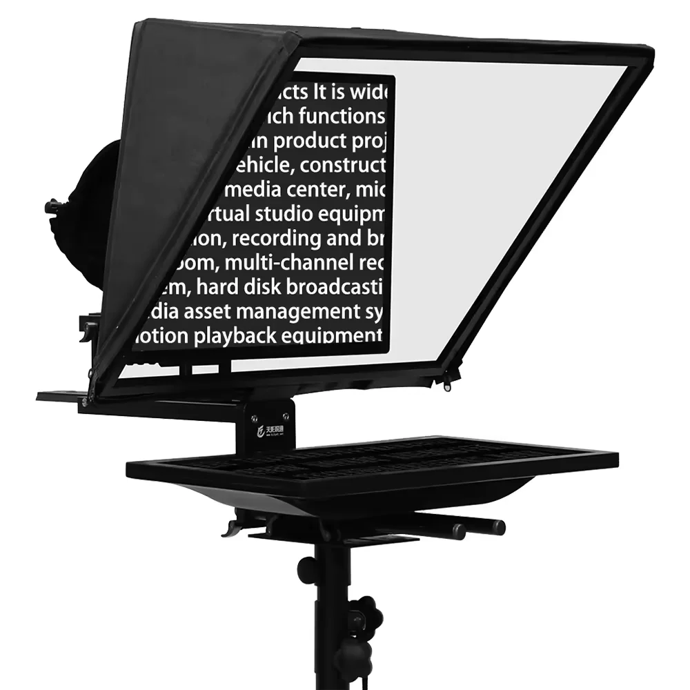 

20 Inch Single Screen Tempered Prompter Glass Studio Teleprompter with Remote Control Autocue Broadcast Prompteur