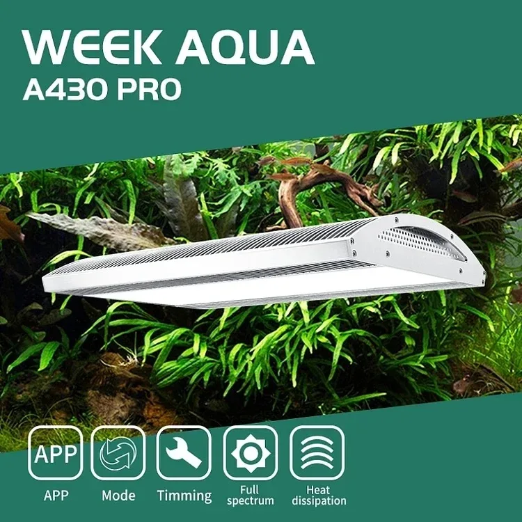 WEEK AQUA A430 Pro 120W Smart LED, Full Spectrum App Control With Sunrise Sunset & Dimming For Thriving Planted Tanks