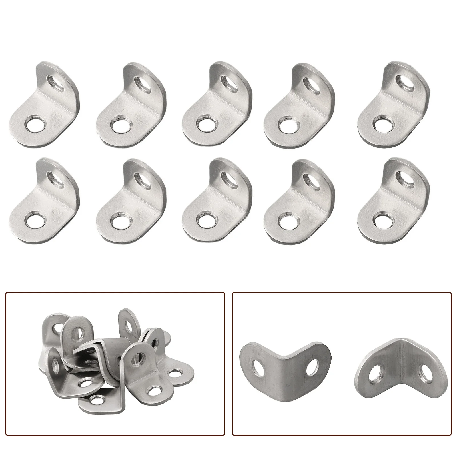 10pcs Corner Brackets Stainless Steel 90 Degree L Shape Corner Joint Brace Right Angle Bracket Fasten 20*20*16mm High Quality