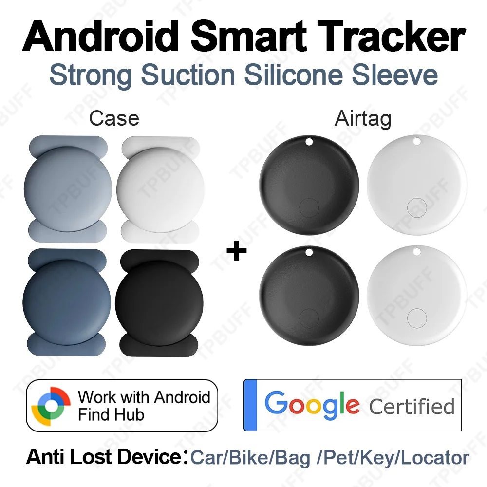 Smart Tags Bluetooth GPS Portable Tracker with Magnet Holder Work with Google Find Hub Device Tracker Locator Key Wallet Finder