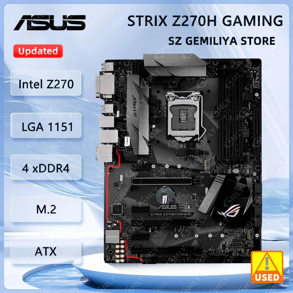 

ASUS ROG STRIX Z270H GAMING Motherboard Intel Z270 LGA 1151 DDR4 M.2 ATX support Core i5-6500 i7-7700 i3-6300 i5-7500 cpu