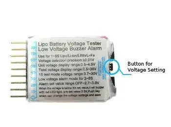 3.7-30V 1-8S Lipo/Li-ion/Fe Battery Voltage 2IN1 Tester Low Voltage Buzzer Alarm