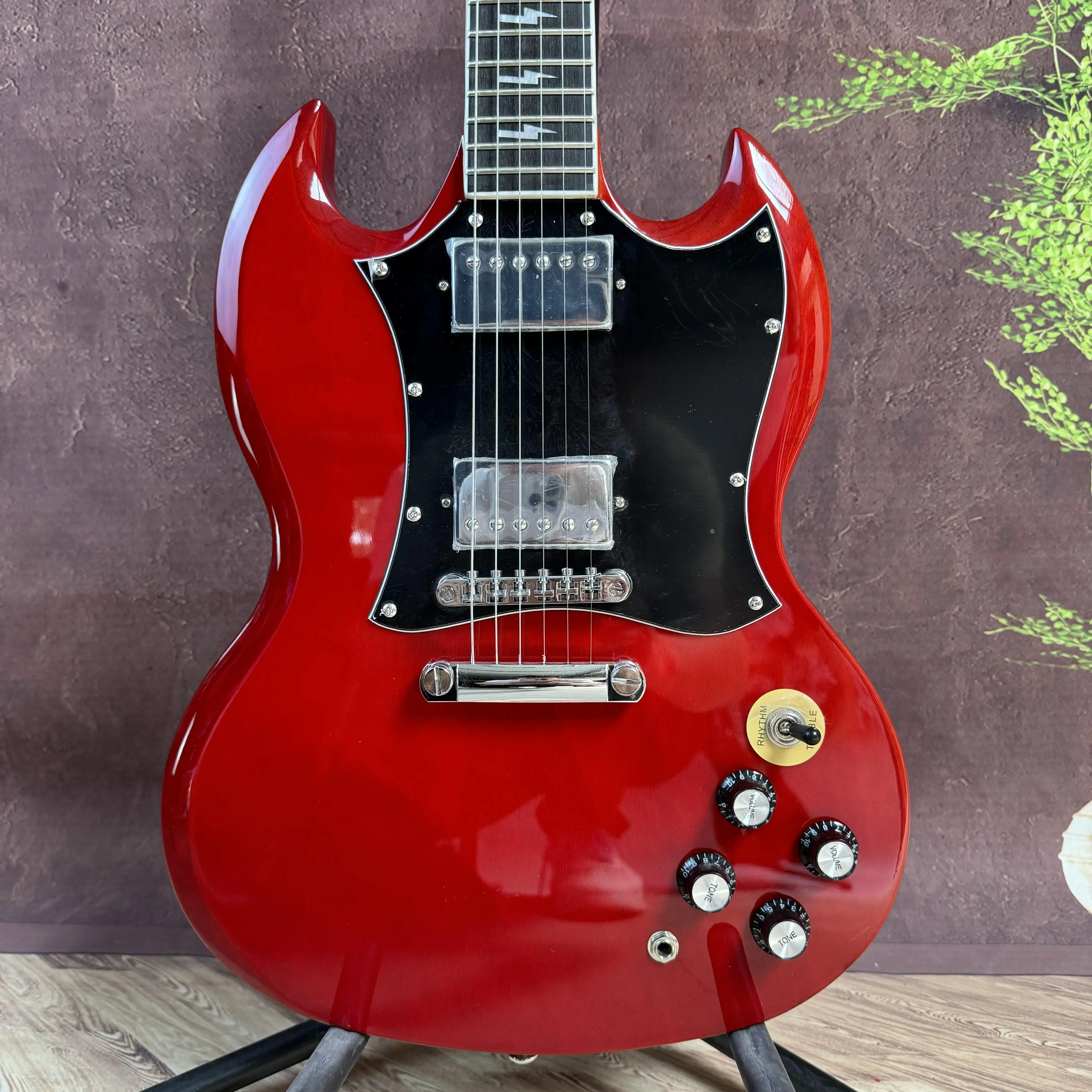 Red electric Guitar 6-string 22 frets HH pickup Chrome plated hardware rose wood fingerboard fast delivery