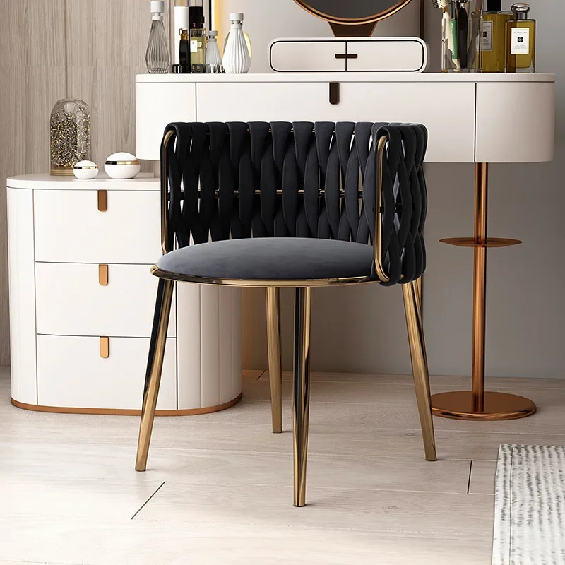 Creativity Makeup Chair Nordic Living Room Furniture Dining Chair Flannel Single Sofa Armchair Home Decor Bedroom Vanity Chair