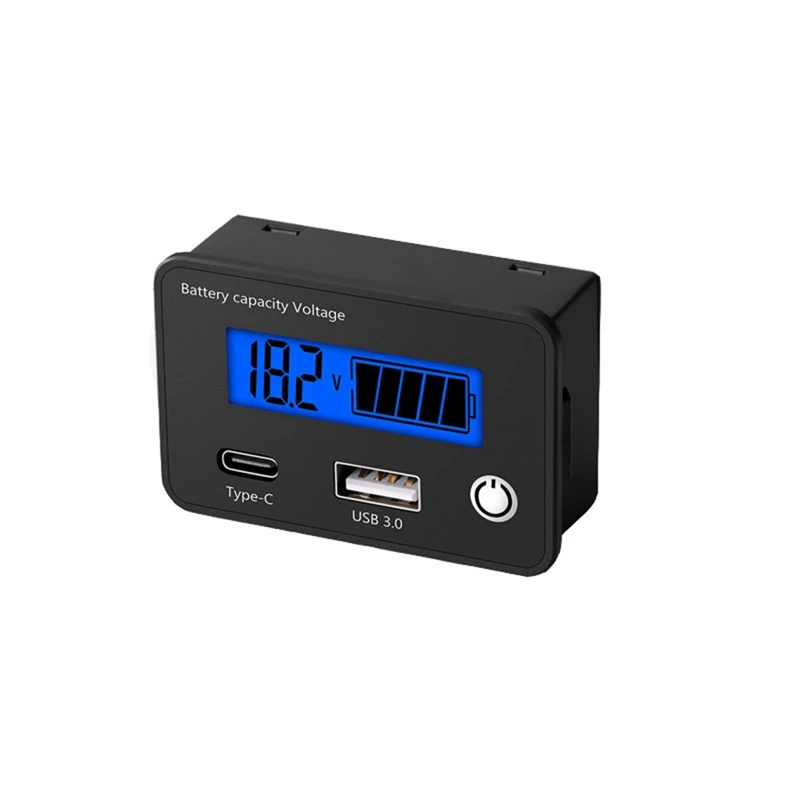 DC8-30V Battery Capacity Indicator Lead Acid Lithium Batteries Level Tester USB 3.0 Digital Voltmeter Voltage Meter