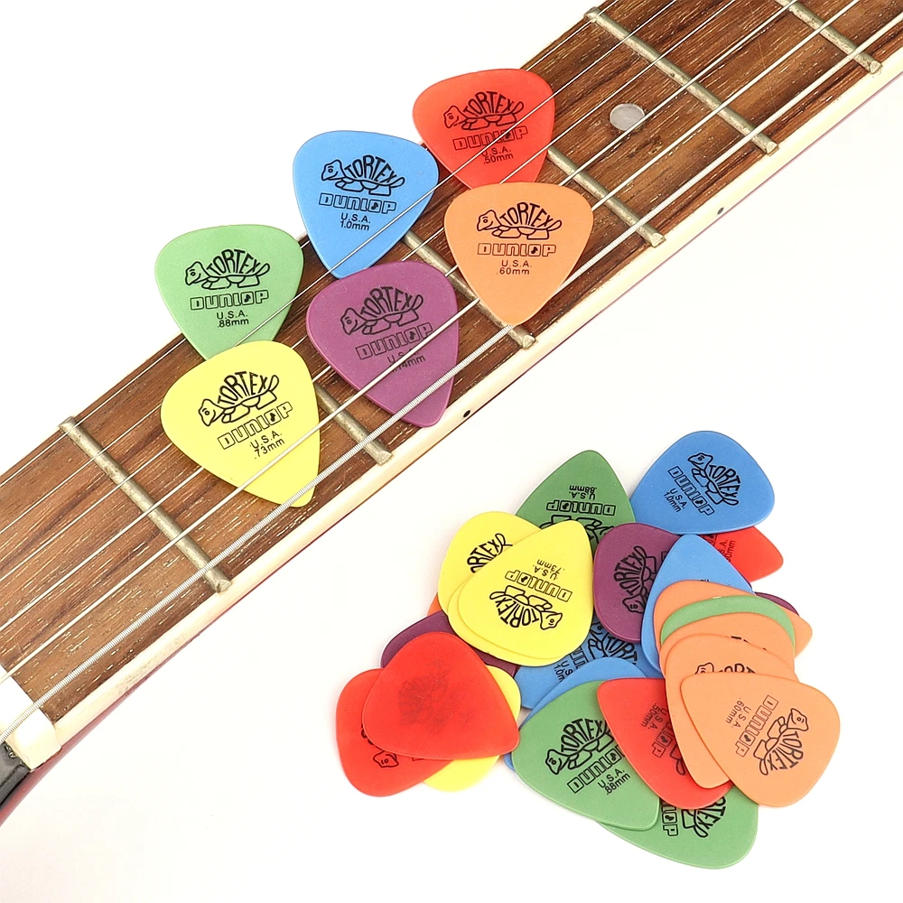 100pcs Dunlop Guitar Picks Guitar Plectrum For Electric Guitar Bass Parts Accessories 6 Kinds Of Thickness Plectrum