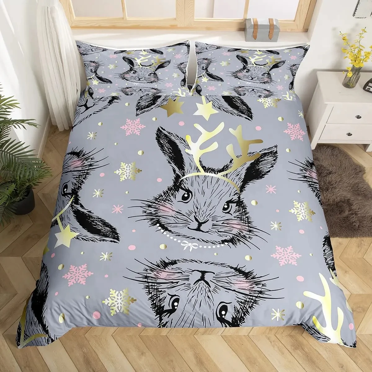 juego-de-funda-de-edredon-con-conejo-de-pascua-diseno-de-astas-de-reno-doradas-y-estrellas-ropa-de-cama-con-motivos-de-animales-de-dibujos-animados-para-ninas-y-ninos-decoracion-kawaii-para-habitaciones