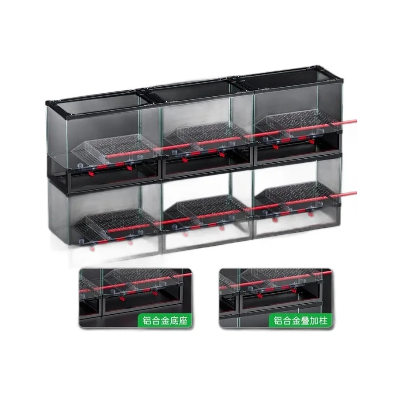 

Y edge turtle moisturizing half water turtle tank Anyuan platform edge turtle tank with sun platform low water level feeding box