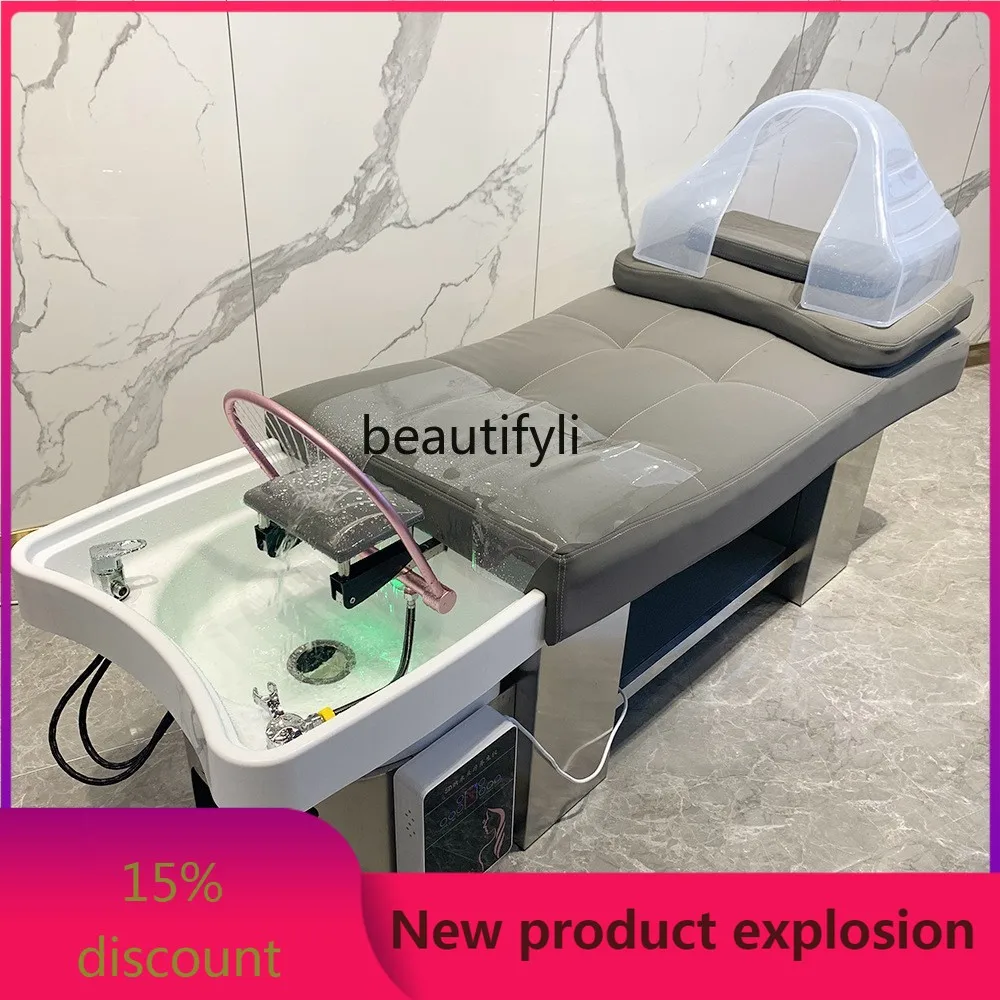 

zGStainless Steel Shampoo Chair Barber Shop for Hair Salon Ear Cleaning Head Treatment Bed Beauty Salon Water Circulation