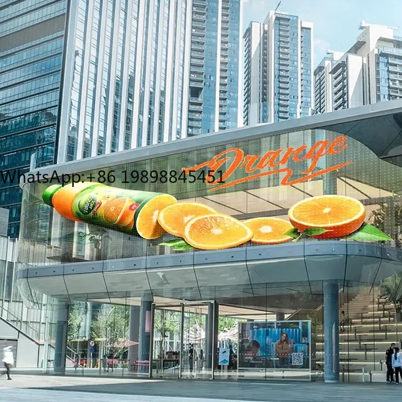 P4-8 ملصقات إعلانية للنافذة الداخلية عالية التباين نافذة المتجر Led إعلان الفيلم الشفاف #1