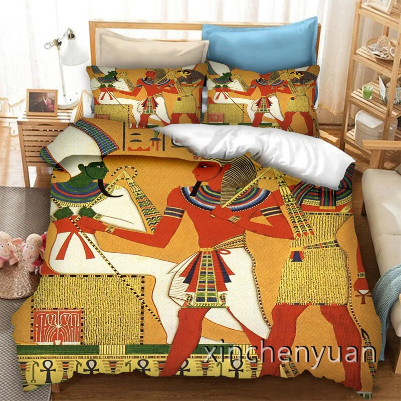 phechion Egyptian Symbol Pharaoh 3D Print Bedding Set Duvet Covers Pillowcases One Piece Comforter Bedding Sets Bedclothes K247