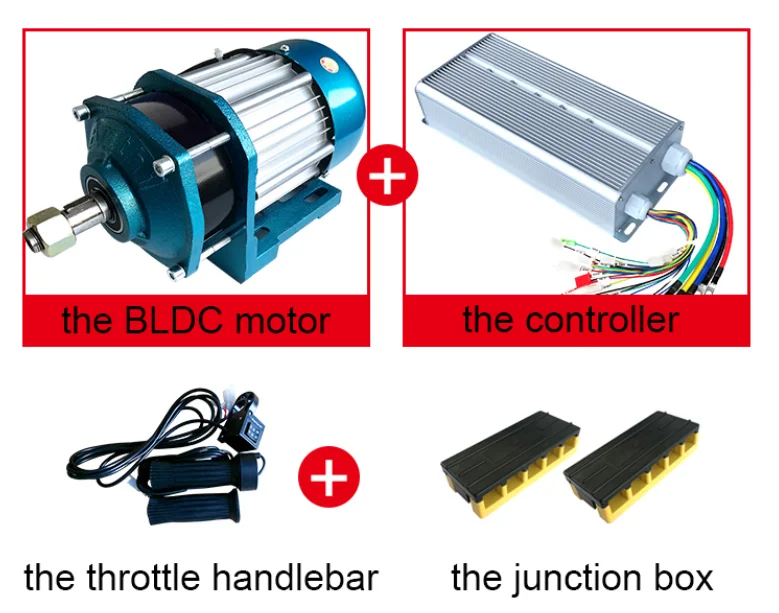 48V 60V 72V 1500W Motor de montaje medio BLDC de alta potencia Motor de CC para triciclo eléctrico