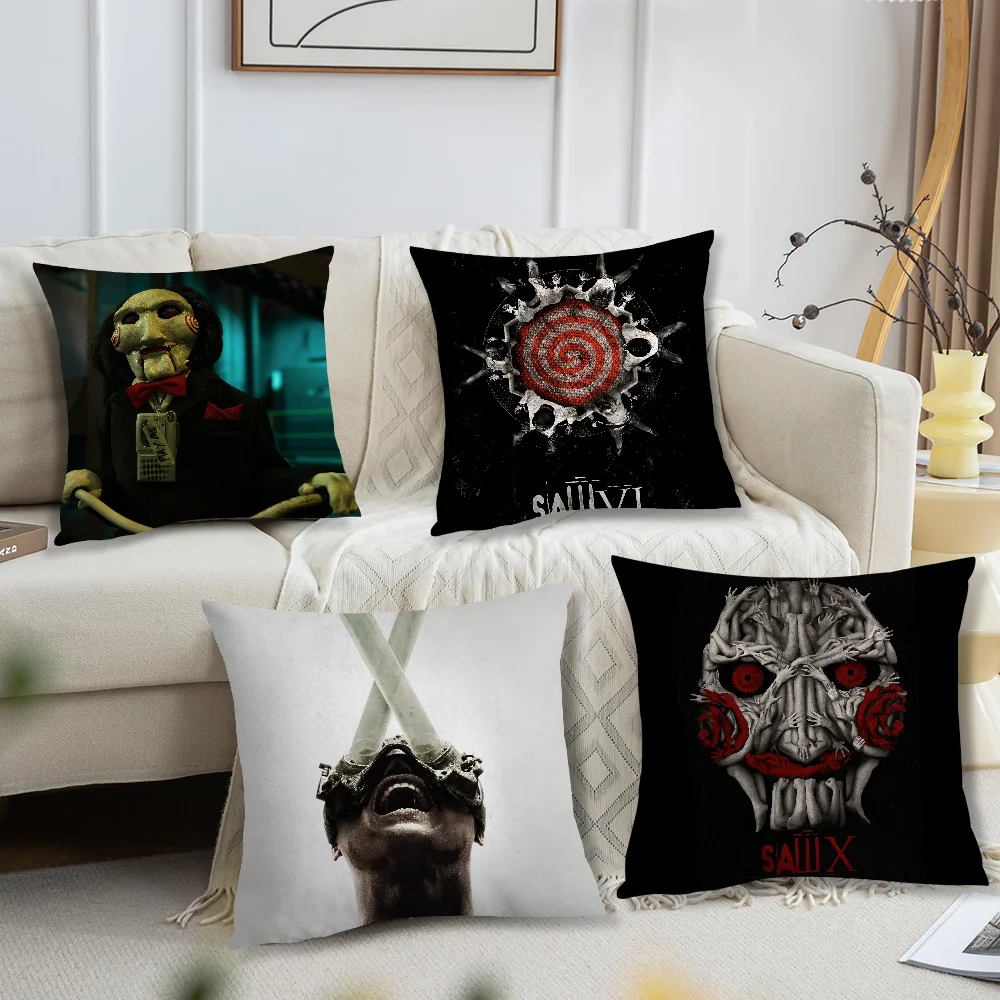 Horror Thriller Movie S-Saw X Pillow Case Living Room Sofa Cushion Cover Suitable For Home Bedroom Room Decoration