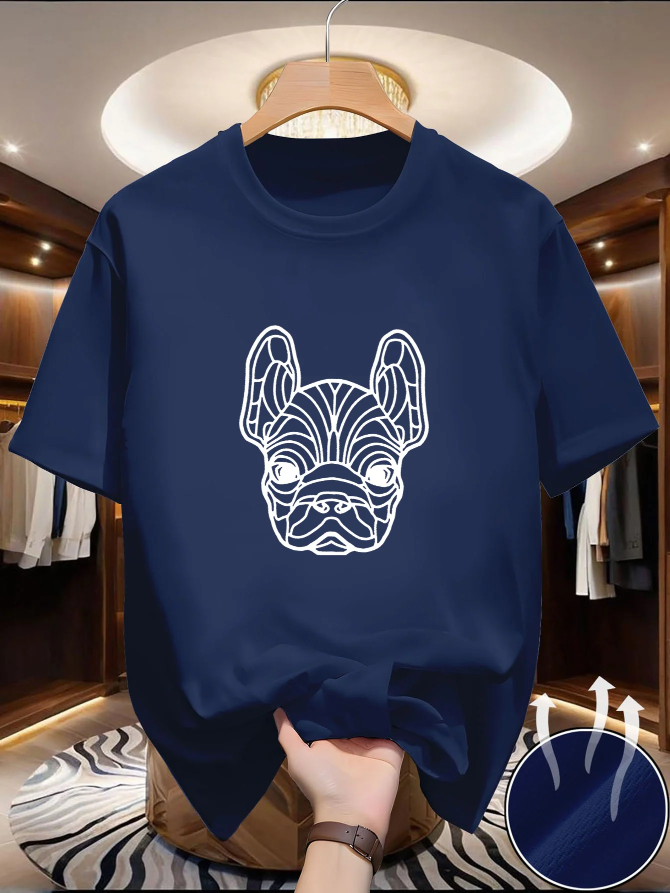 Ein kurzärmeliges Herren-T-Shirt mit Rundhalsausschnitt, ausgestattet mit einer Mischung aus weichem Komfort, hochwertigen Eigen image 4