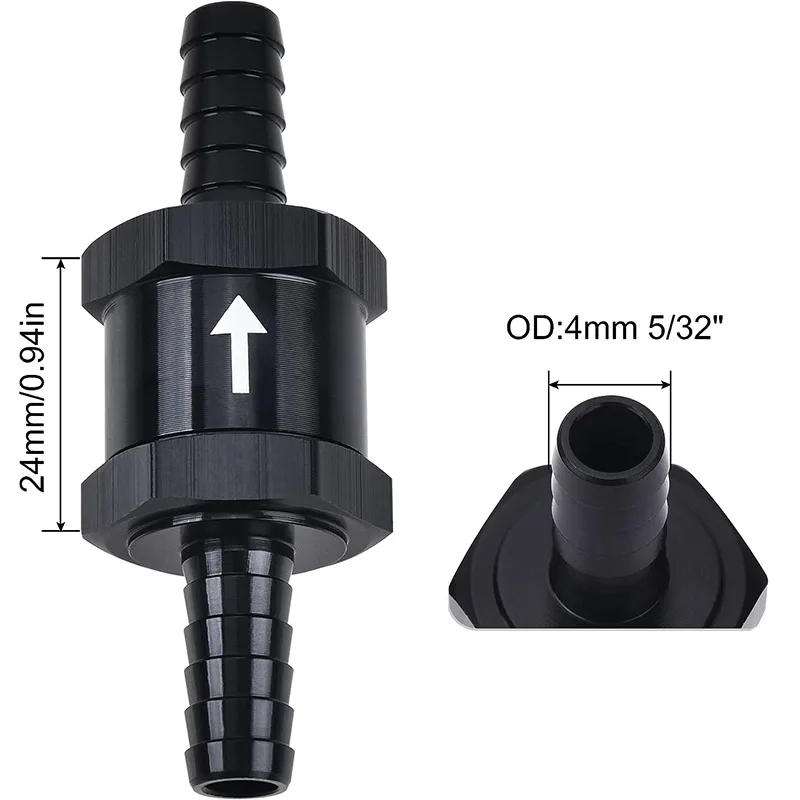 Car modification aluminum alloy fuel check valve 4 6 8 10 12 14mm