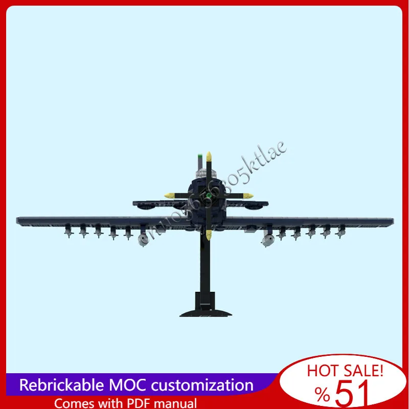 1563 ELEMENTÓW AD-2 Skyraider Model Samolotu Szturmowego Zestaw Klocków DIY Kreatywny Model do Składania Zabawki Prezent dla Dzieci Dorosłych na Boże Narodzenie