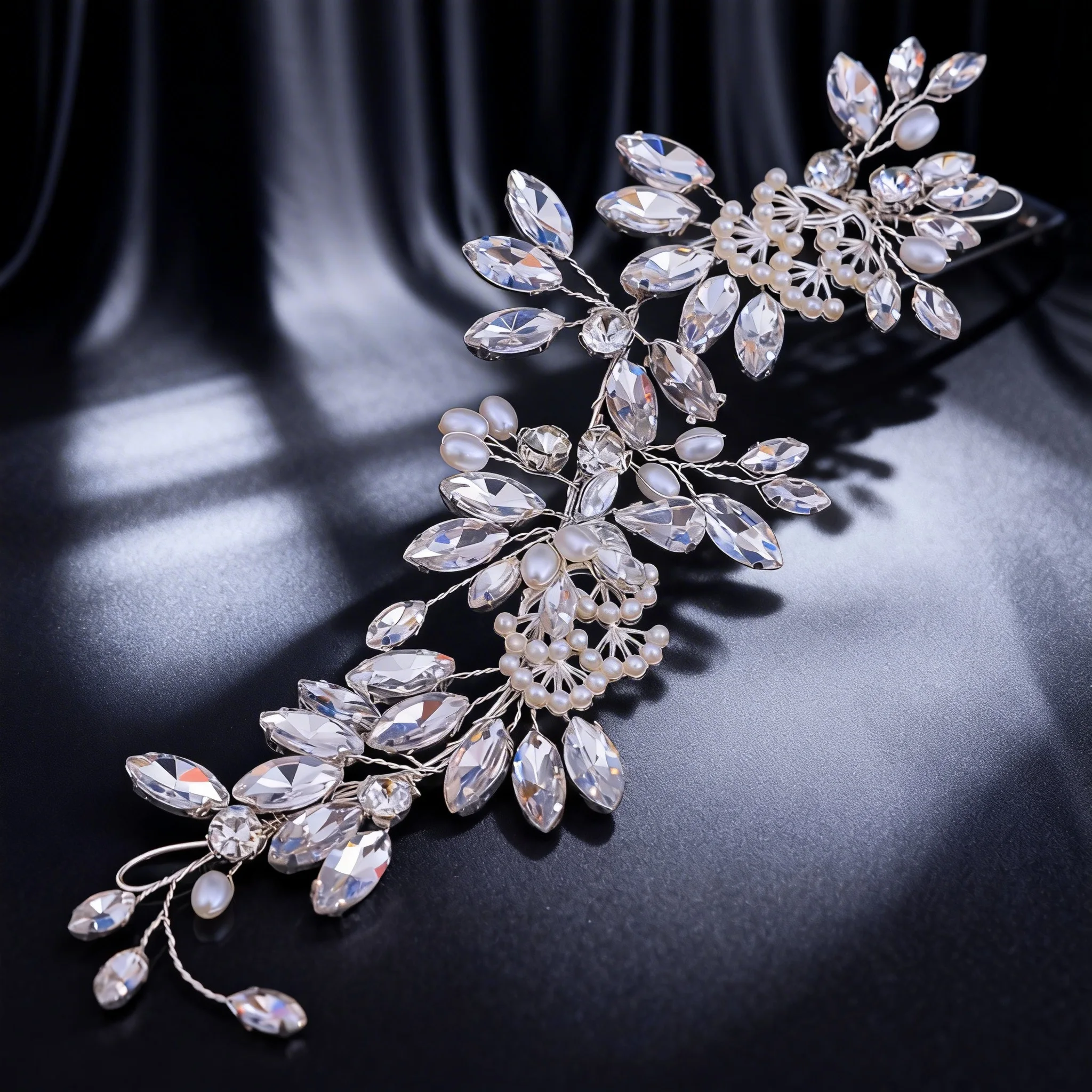 1 elegant and gorgeous wedding bride handmade rhinestone hair accessory headpiece suitable for wedding party dress-up