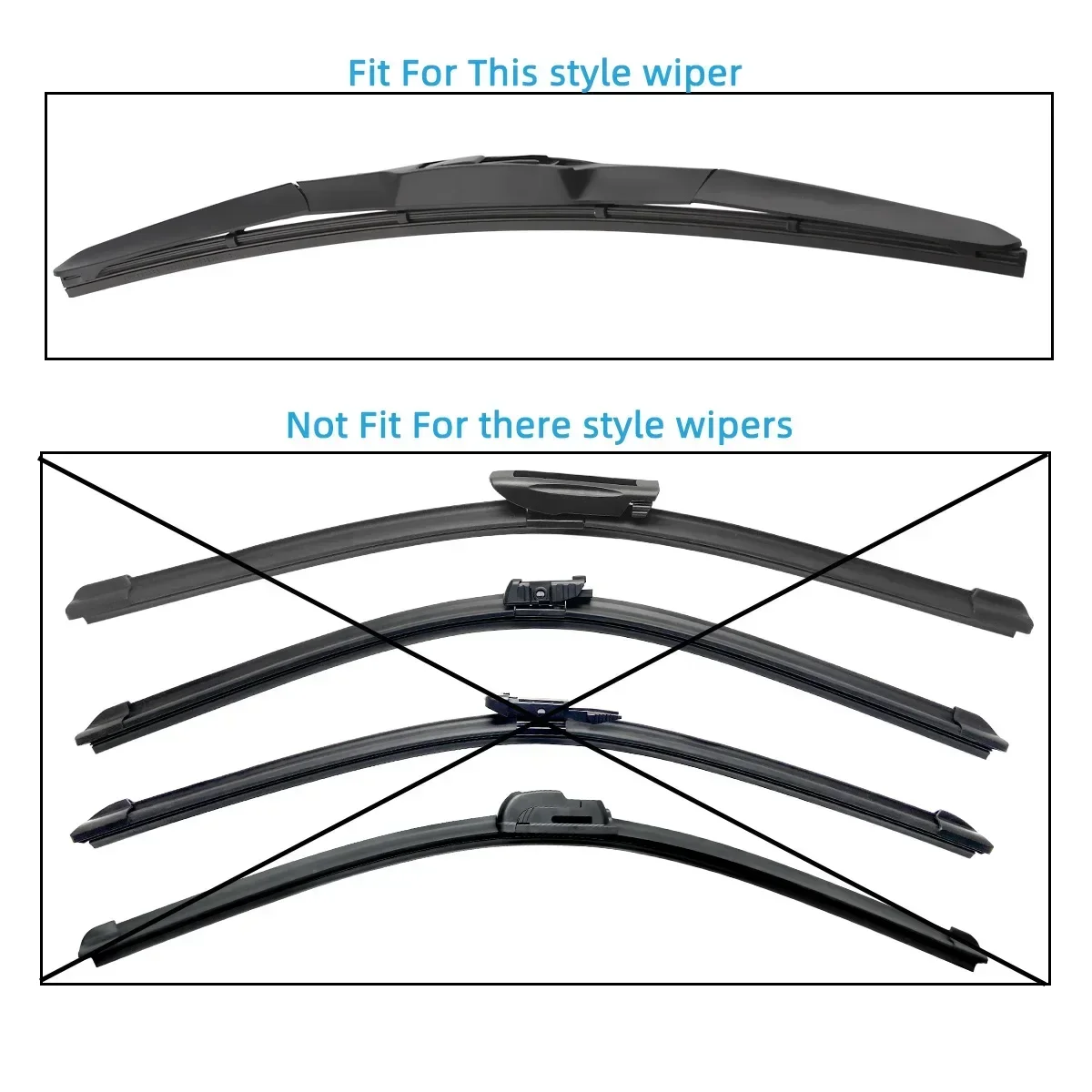 Auto All seasons Windshield Car Wiper Blades Refills Natural Rubber Strips Wiper Blade Replacement Parts 35cm To 70cm Windshield