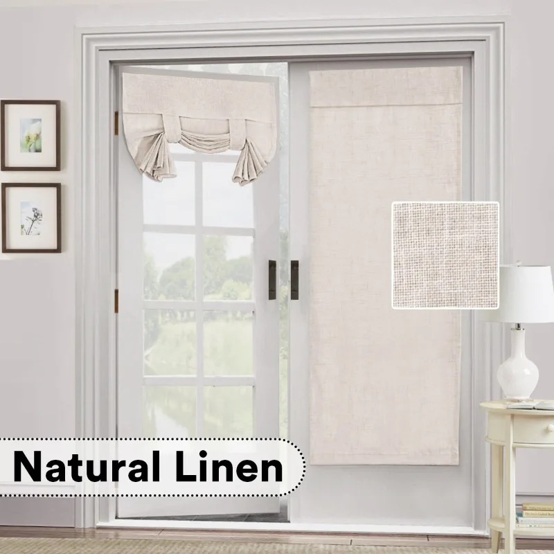 

Free Installation Linen Door Window Semi-shade Partition Curtains for Bedroom Living Room Kitchen Doorway Solid Colour Curtain