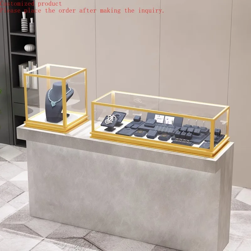 

Custom.New Design Jewelry Store Display Cabinet Counter Legless Display Metal Glass Jewelry Diamond Jewelry Display Cabinet