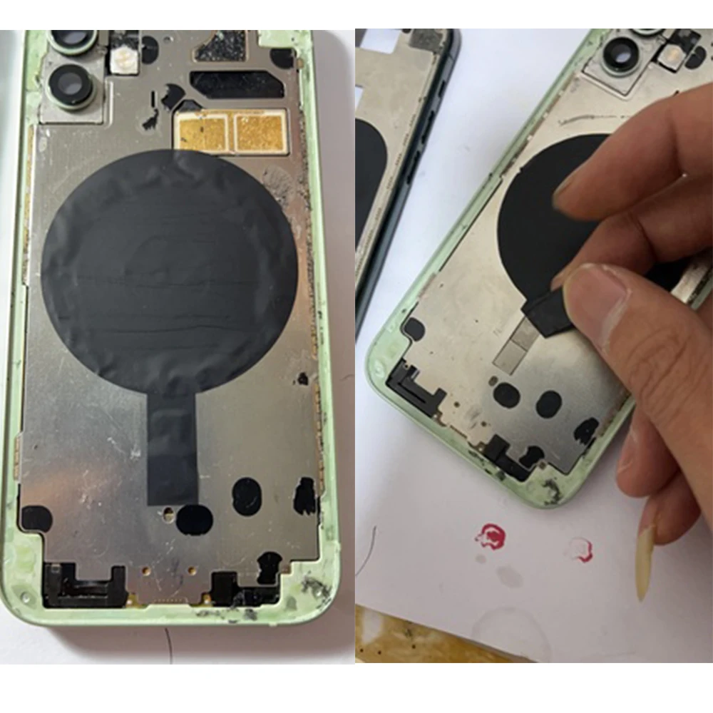 Carregamento sem fio adesivo isolante protetora, tampa traseira, carcaça traseira, reparo de vidro substituir, iphone 8, iphone 12, iphone 14, iphone 13 pro max, 100 pcs