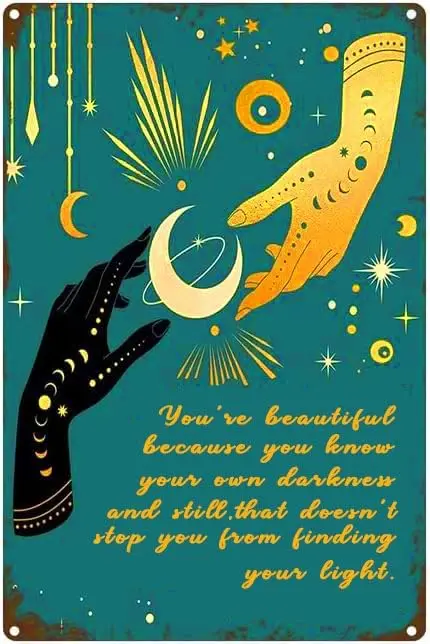Y1, Plaque murale en métal « Witchy Wall », Citations positives et inspirantes, Cadeaux d'encouragement pour femmes - Aluminium