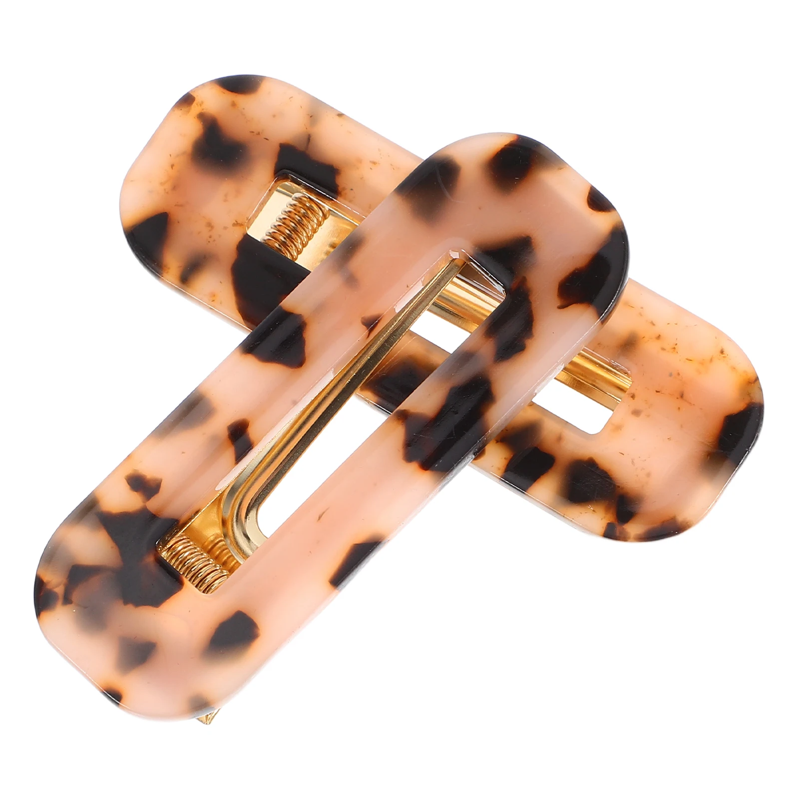 

2 Pcs Hair Barrette Leopard Print Hairpin Barrettes Pins Brown Clips