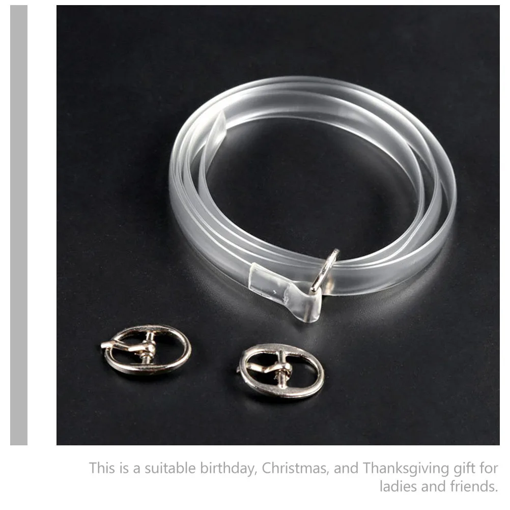 4 pary odpinanych pasków TPU do szpilek damskich, przezroczyste sznurówki zapobiegające zwijaniu się, praktyczne akcesoria