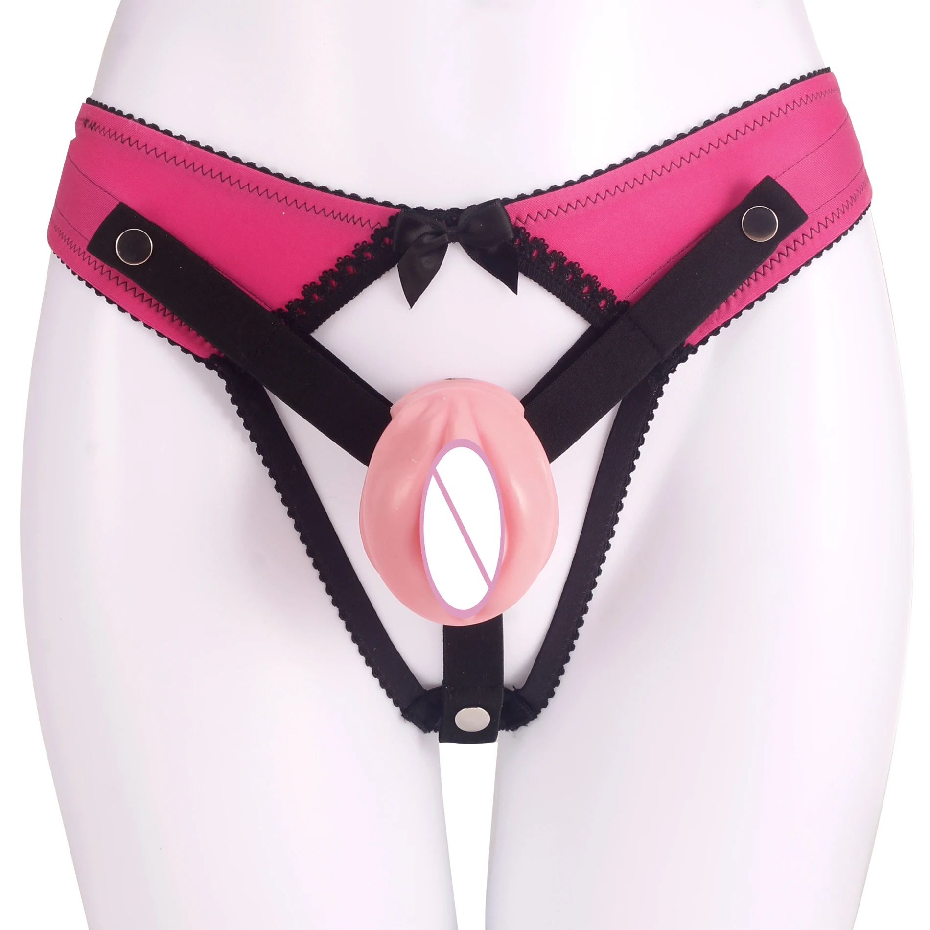 New Soft Pussy Hole Sissy Chastity Cage with 4 Size Penis Rings, Cock Cage,Chastity Lock Bondage BDSM Sex Toys for Man Gay 18+ view 3