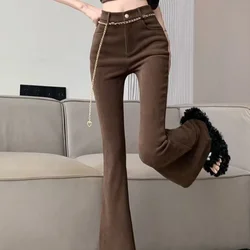 Women's Flare Pants Long Corduroy Female Trousers Harajuku Autumn G 90s Original New In All Medium Outfits One Size High Quality