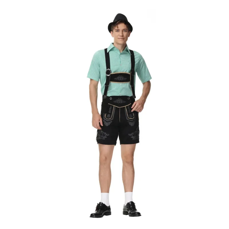 

Традиционный костюм Октоберфеста на Хэллоуин, мужской Lederhosen, баварская рубашка Octoberfest, шляпа, костюмы для косплея на фестивале пива