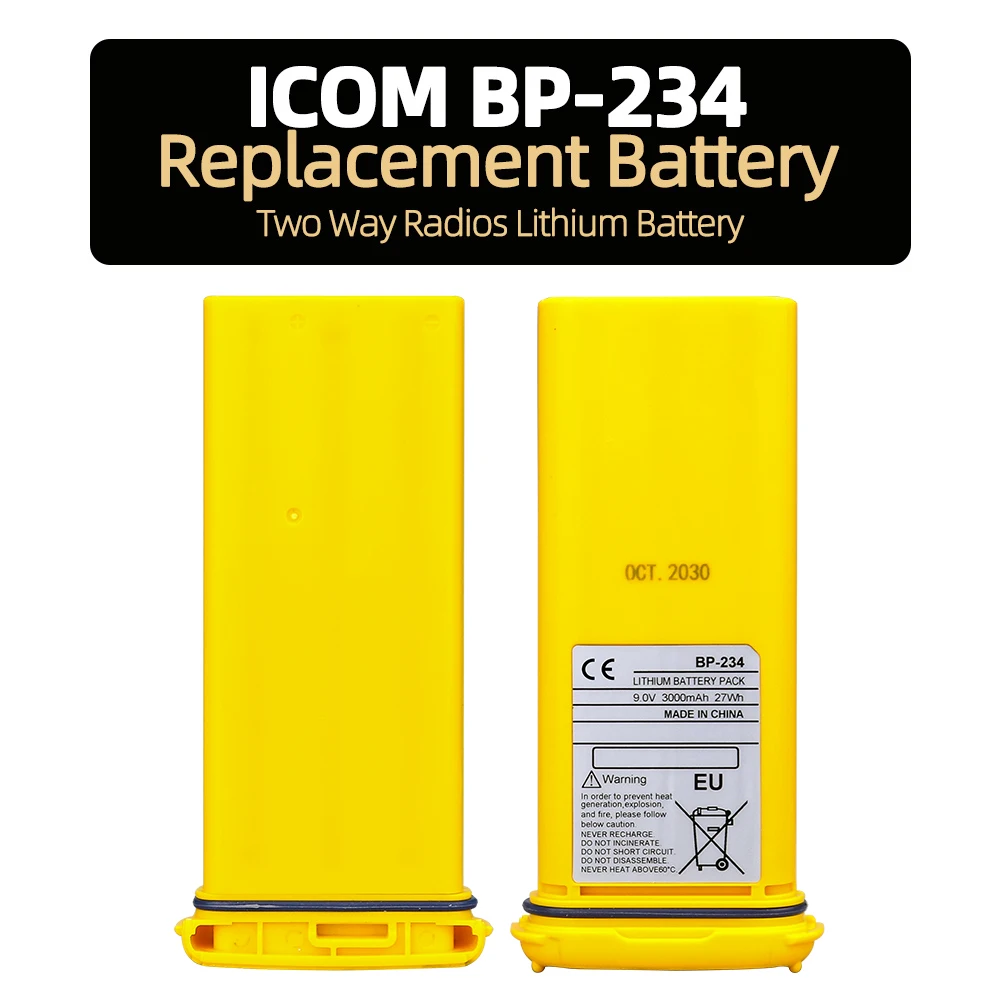 

9.0V 3000mAh ICOM BP-234 Replacement Battery for Icom IC-GM1600 IC-GM1600E IC-GM1600K GMDSS Radio Disposable Reserve Battery