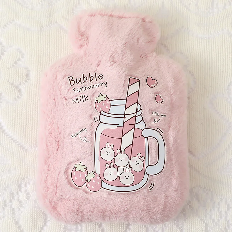 

Winter Hot Water Bag Cute Plush Girlfriend Hot Water Bottle Hand Warming Pack Colorful Cartoon Water Injection Warm Water Bag