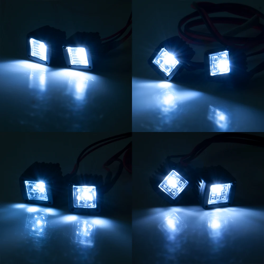 YEAHRUN LED Lights Headlights Spotlight for TRX-4 TRX6 Axial SCX10 Wraith SCX24 1/10 1/24 RC Car Truck Decoration Parts