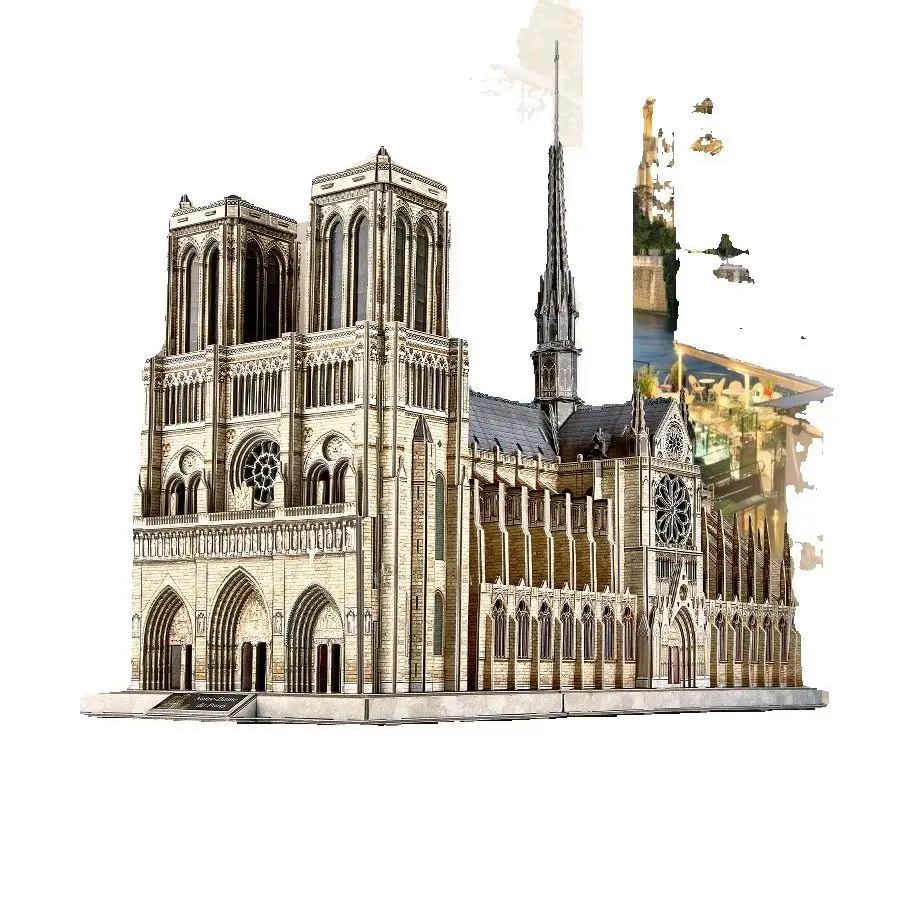 

3D Puzzle, Large Adult Assembly Model of Ancient Architecture, Notre Dame Cathedral, Paris, Gift Toy