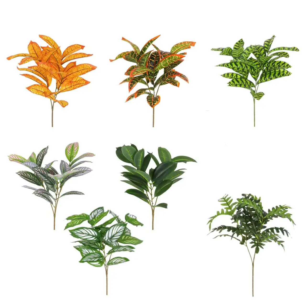 

Large Artificial Ficus Tree Branch Fake Lacquer Tree Plastic Banyan Plants Green Tall Palm Leaves For Home Garden Decor