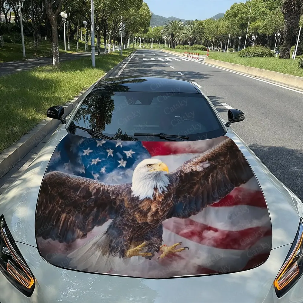 

The American Flag Bald Eagle Car Sticker, Self-adhesive Wear-resistant Art Pattern Sticker, Suitable For All Car Models, Car Par