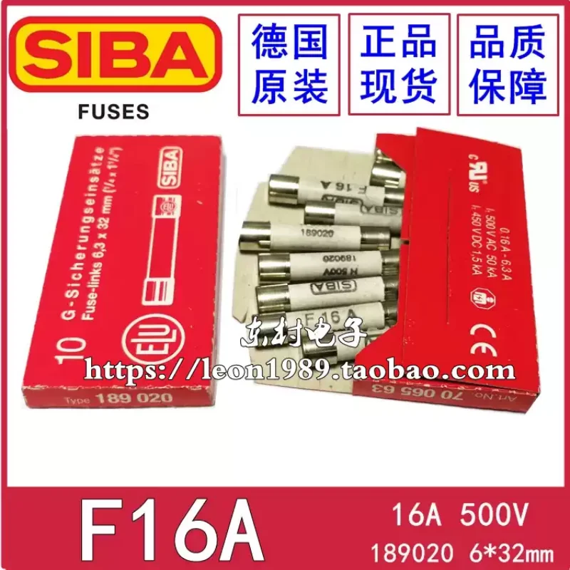 1-10pcs F16A/German SIBA fuse 189020.16 6.2 * 32mm F16A/500V/7006563