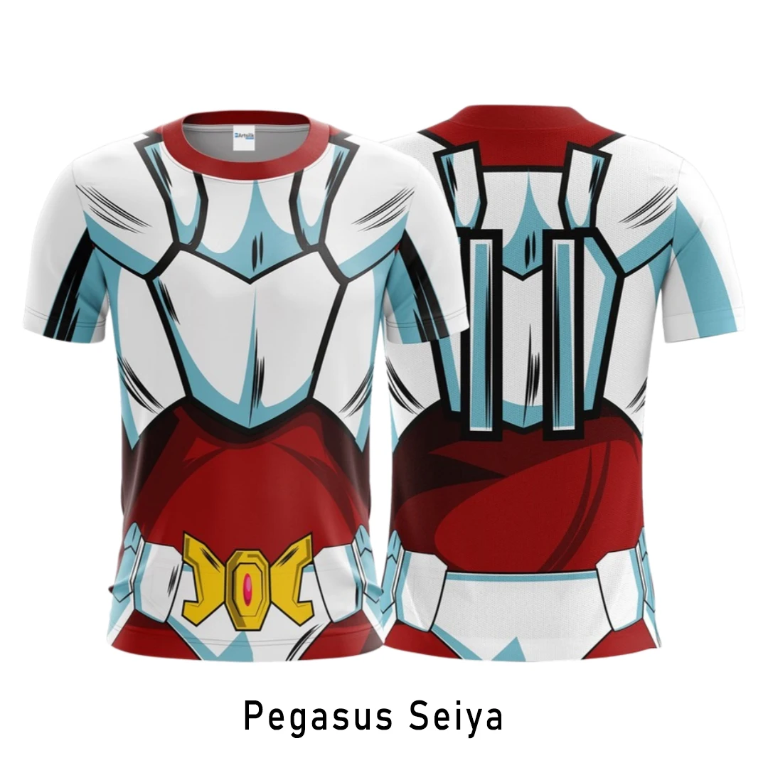 Bandai Saint Seiya Pegasus Seiya Cloth 3D T-shirt à séchage rapide pour hommes, femmes et enfants, T-shirt de sport d'été, Anime Cosplay, Streetwear