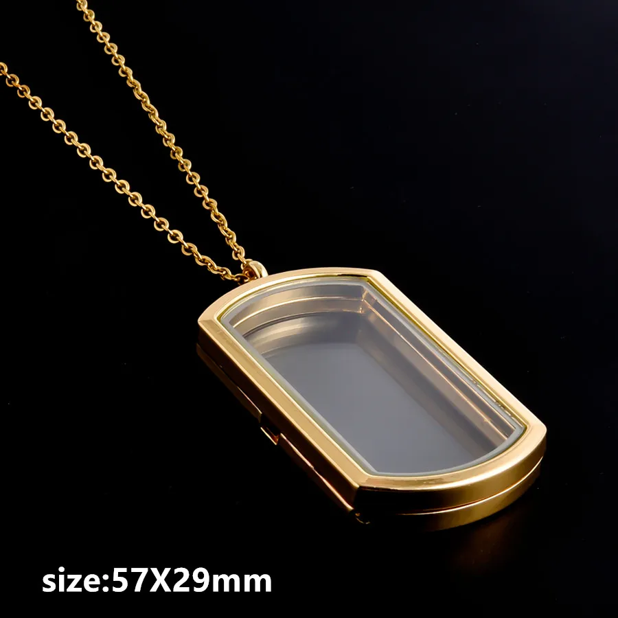 Rechteckige Ellipse Wassertropfen Hundeknochen Herz Medaillon Halskette für Damen Herren Schmuck Magnet Glas Erinnerungs-Strass-Medaillons Geschenk – Detail 12